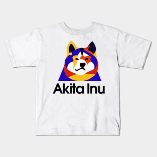 Akita Inu Vibrant Dog Owner Vintage 1970s Retro Akita Inu Kids T-Shirt